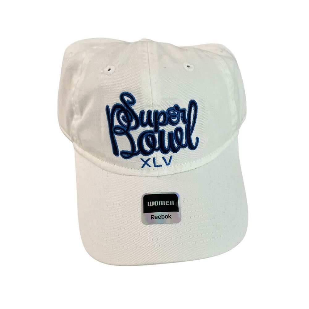 Super Bowl XLV 2011 North Texas NFL Reebok NWT Women's White Strapback Hat Cap